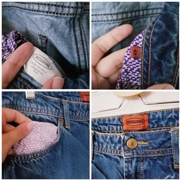 Vintage 1990s Missoni Cropped Boyfriend Jeans 42 IT 6 US - Picture 8 of 15